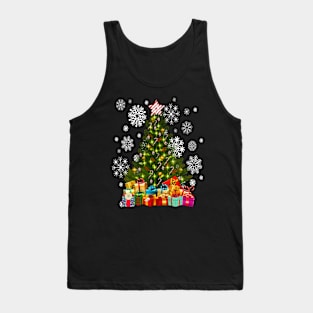 Merry Christmas Tree Lights Snowflakes Ornaments Winter Holiday Seasonal Tank Top